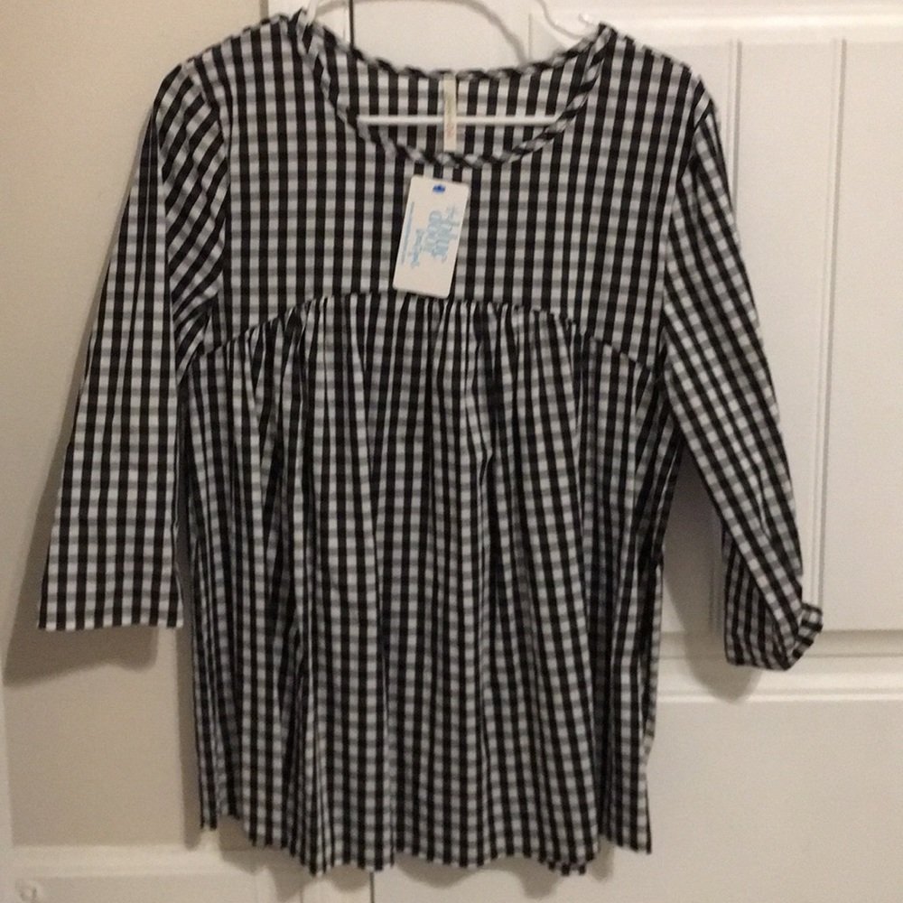 Black gingham blouse